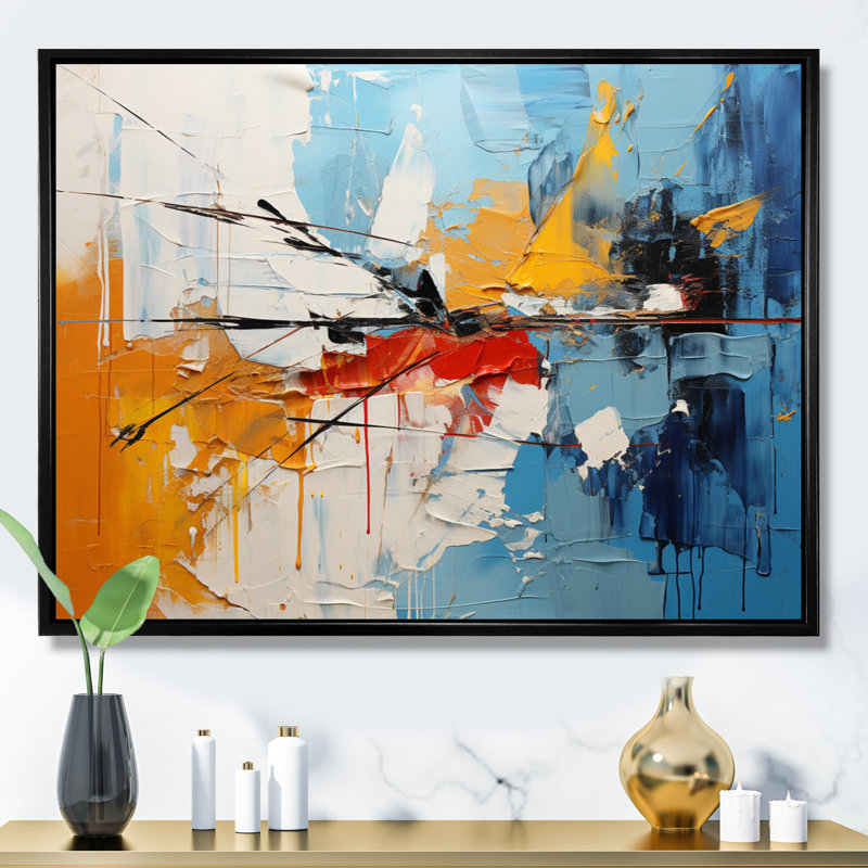 Genara Rythme Abstraction II, Cadre flottant noir, H 24 po x l 32 po x P 1 po
