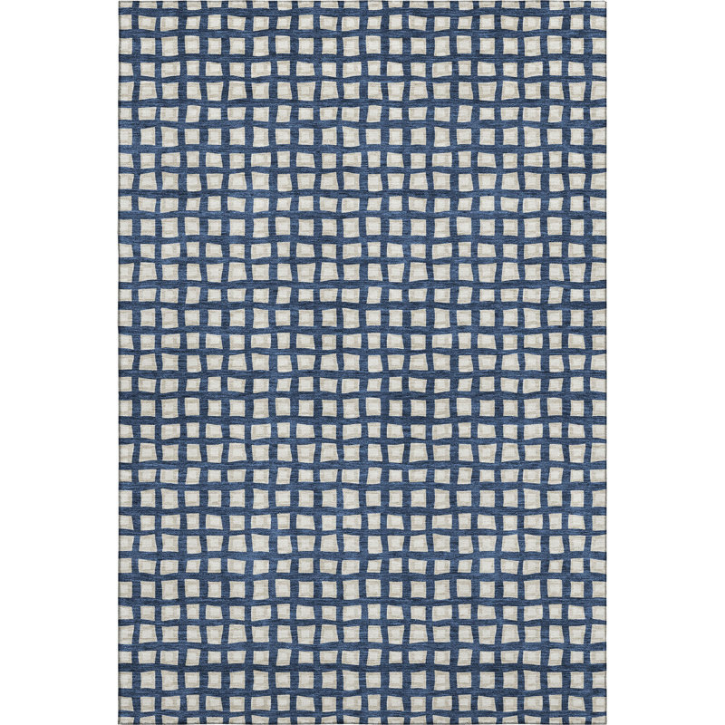 Premium Machine Washable Parramatta Blue Rug, Rectangle 9' x 12'