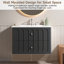 Meuble-lavabo mural simple flottant 30 po avec plateau en céramique et 2 tiroirs-358656654