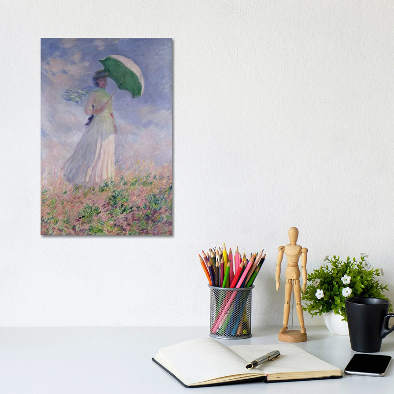 Femme avec un parasol tourné vers la droite, 1886 - Giclée sur toile tendue avec châssis