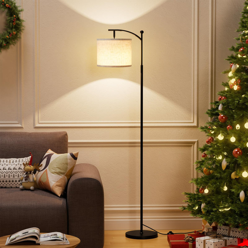 60" Floor Lamps with 3 Color Temperatures for Living Room, Beige/Black, Beige