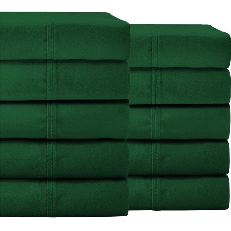 Microfiber Sheet Set, Forest Green, Queen Sheet Set + 10 Fitted Sheet + 20 Pillowcases