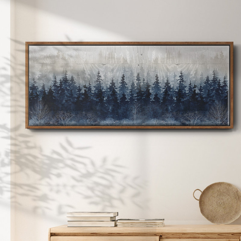 Misty Indigo Forest - toile encadrée, H 8 po x l 20 po