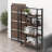 4-Tier Folding Bookshelf with Easy Assembly, Space-Saving Storage Shelf for Small Spaces, Rustic Display Rack for Home or Office
