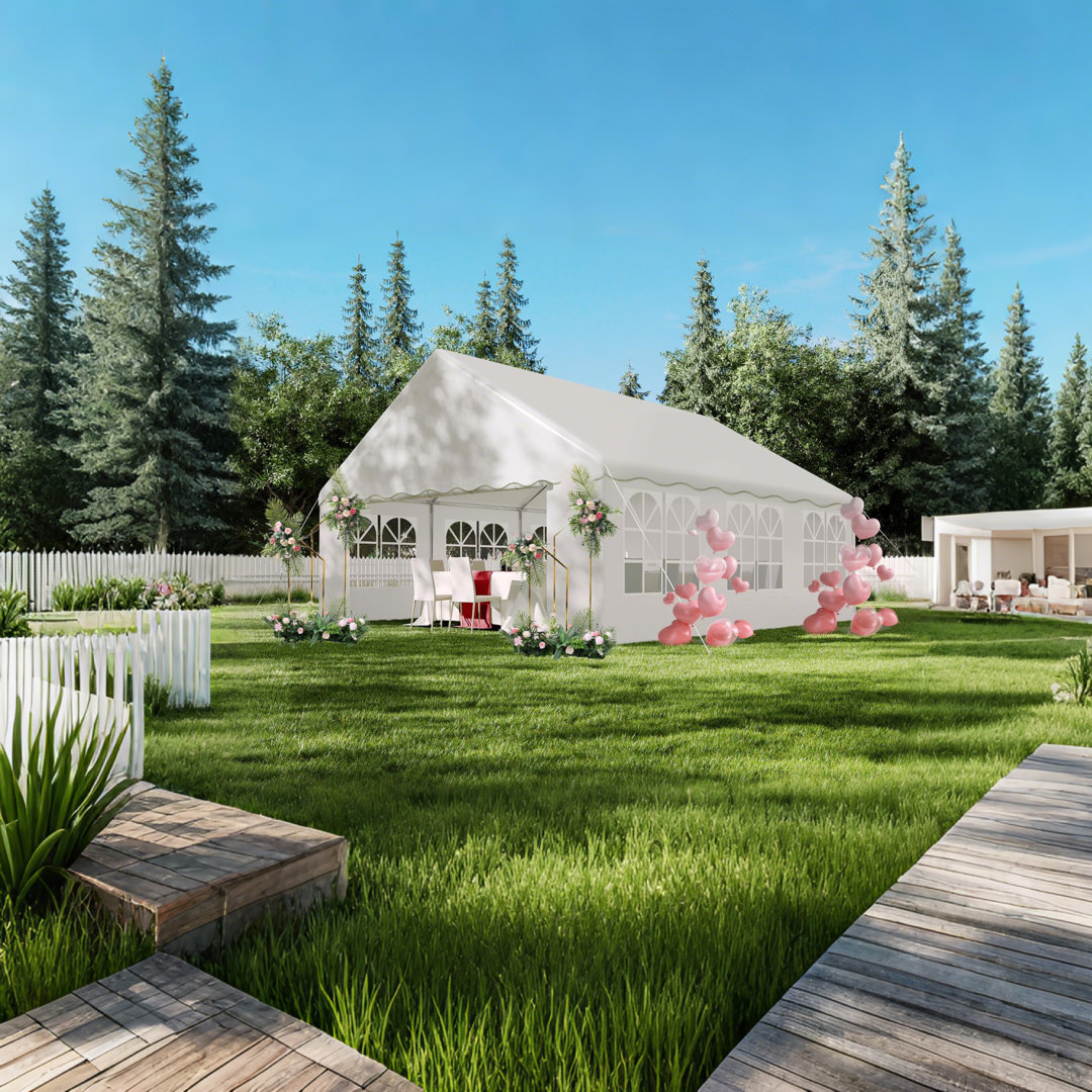 Party Tent Heavy Duty Wedding Tent Outdoor Canopy Event Shelters Galvanized Canopy Commercial Tent with Removable Sidewall Windows for Outdoor Events