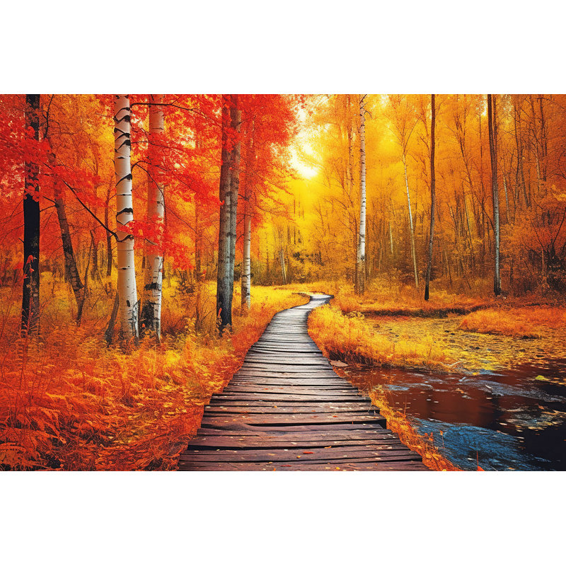 Art mural sur toile Birchwood Boardwalk Glow, H 12 po x l 16 po