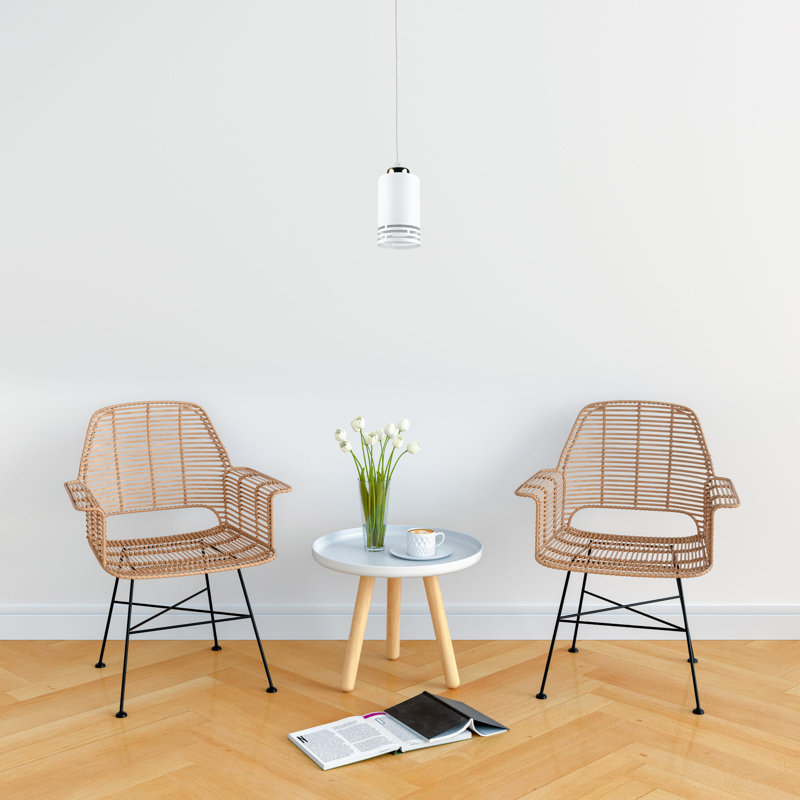 - Light Pendant, 1 Light, White/Gold