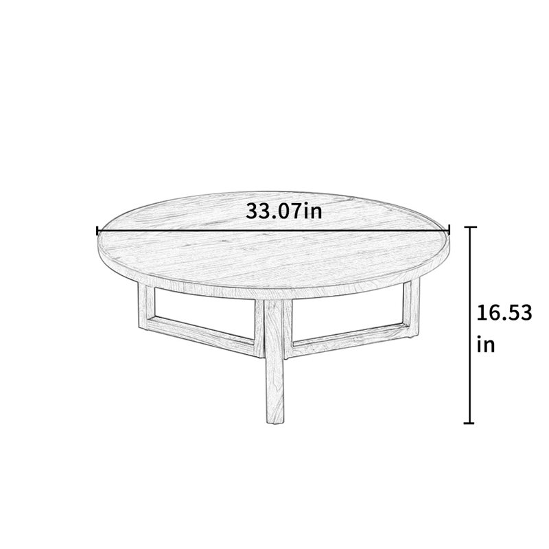 Table basse moderne Modern Minimalist, H 16,53 po x L 33,07 po x l 33,07 po