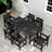  6 - Person Rectangular Outdoor Dining Set with 6 Chairs, Hdpe Patio Dining Table Sets-490777856