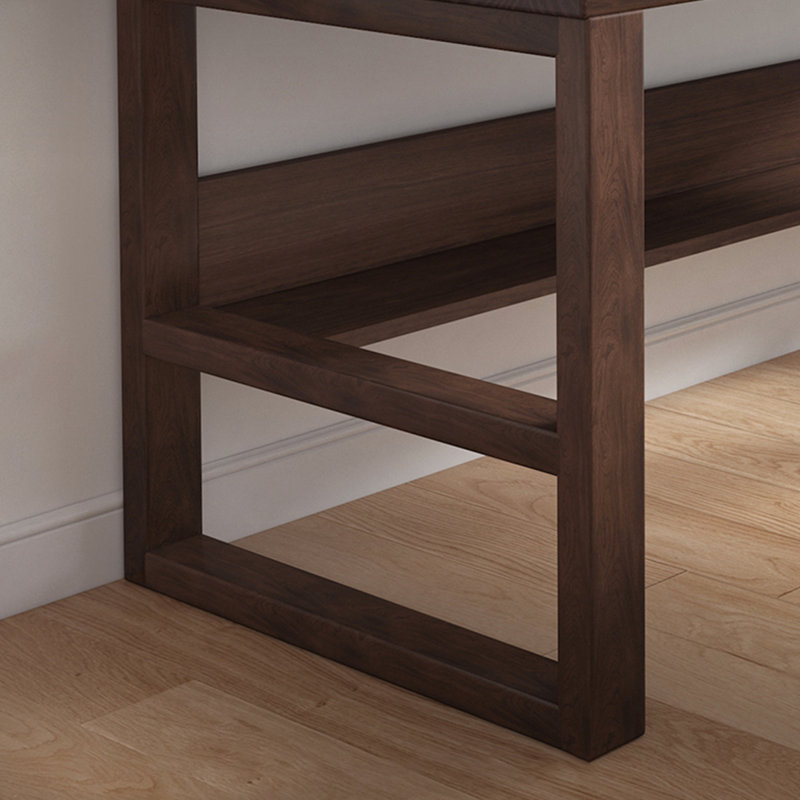Nut-brown Rectangular Solid Wood with 3 drawers desk, Left Hand Return, 29.53" H x 70.87" W x 47.24" D