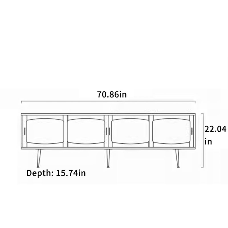 Solid Wood TV Stand with Rubber Wood
