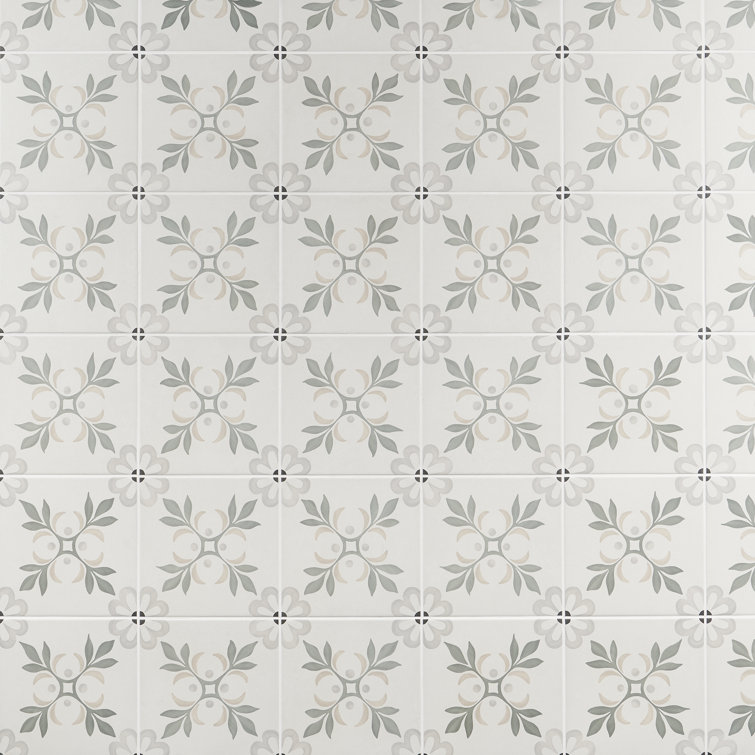 Plumeria 8.77" x 8.77" Matte Porcelain Tile