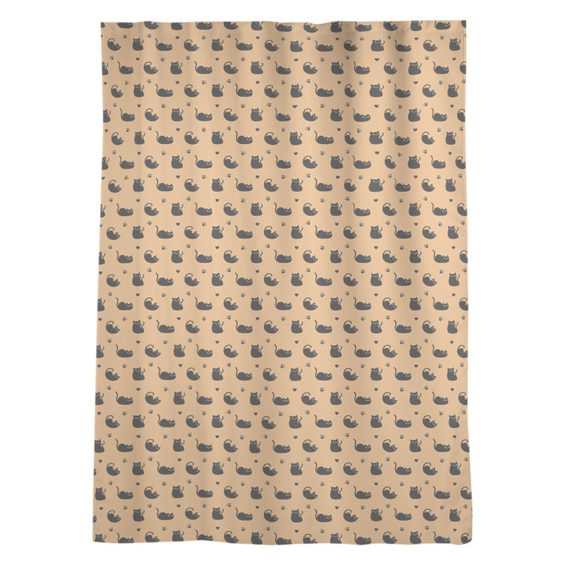 Panneau de rideau simple avec passe-tringle pour fenêtre pour chat Avicia, Orange