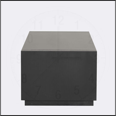 Contemporary Style Rectangle Coffee Table with Plinth Base and Open Bottom Shelf for Modern Living Rooms