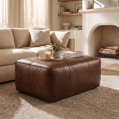 Capa Full Grain Genuine Italian Leather Ottoman