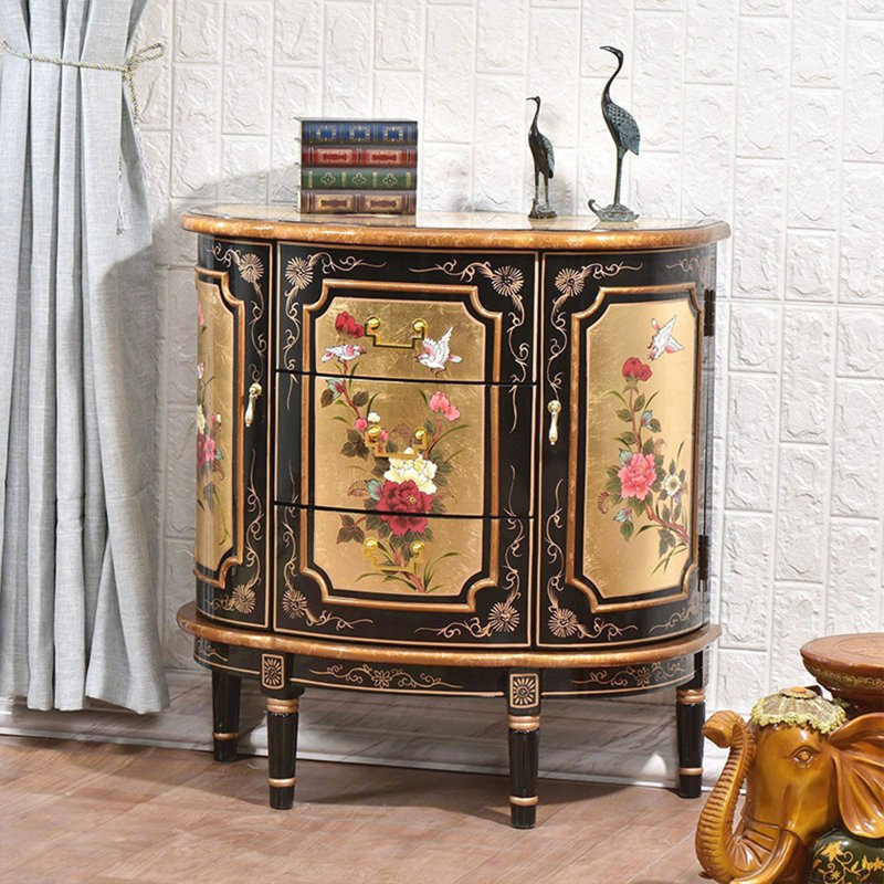 Picture Color Solid + Manufactured Wood Half-circle Console Table