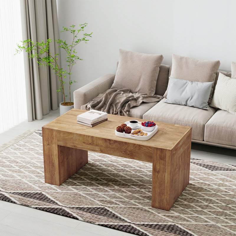 Rectangle Milsons en bois avec tiroir de rangement caché