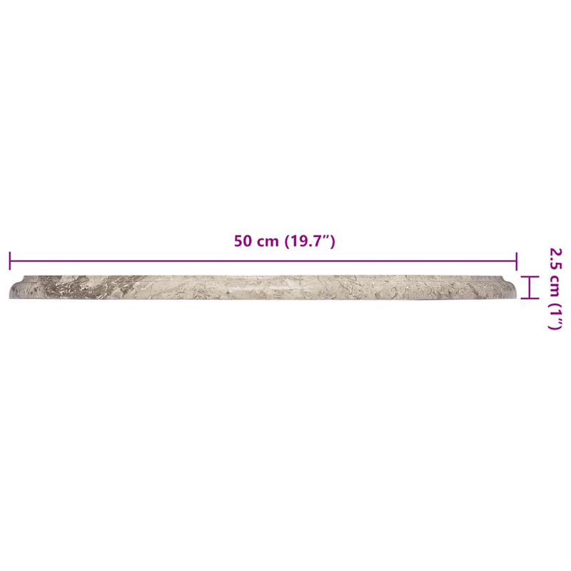 Symple Stuff Table Top Marble Table Top for Outdoor Indoor Round Table Top, Grey, 1" H x 19.7" W x 19.7" D