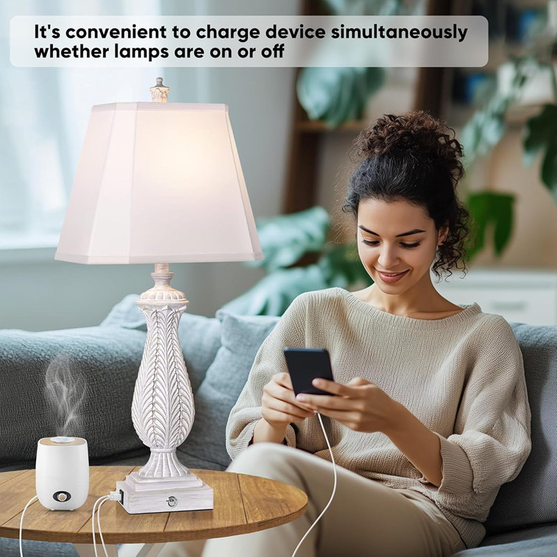 Table Lamps Set Of 2 White
