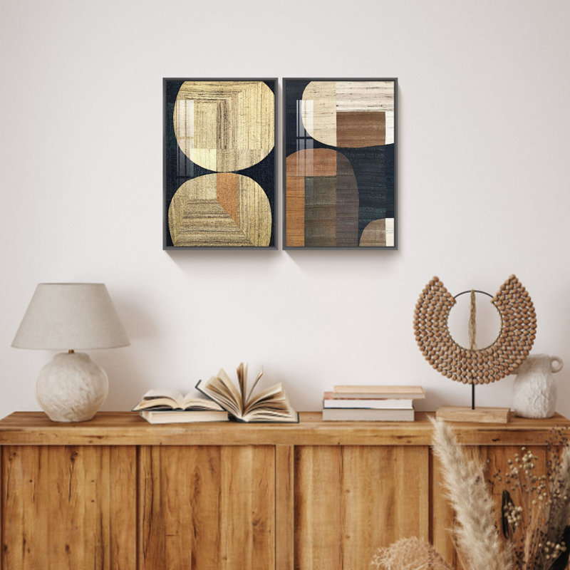Jacquisha " Boho Art " 2 - Pieces, Black, 24" W x 16" H