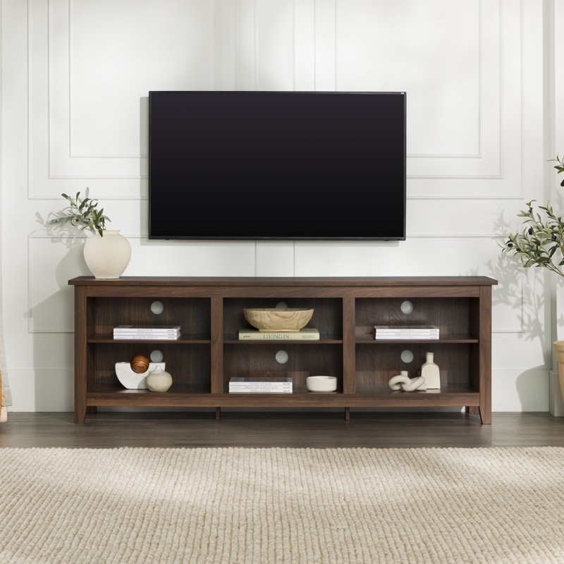 Meuble télé avec rangement ouvert Sunbury, Noyer foncé, 70"