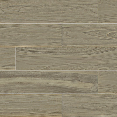 NATIONAL WOOD 8''×48'' Brown Natural Wood Look Porcelain Wall & Floor Tile
