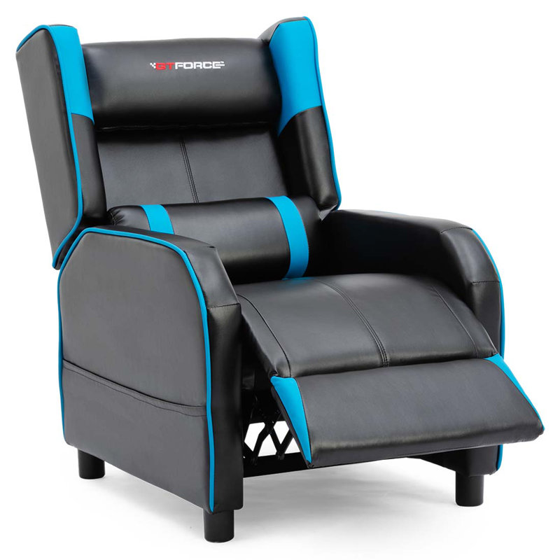 74cm Wide Faux Leather Standard Recliner, Blue