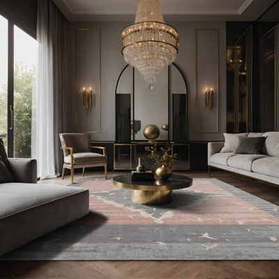 Tapis gris soyeux et moelleux