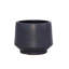 Ensemble de 3 pots à fleurs en céramique émaillée noir fait à la main-1183936945