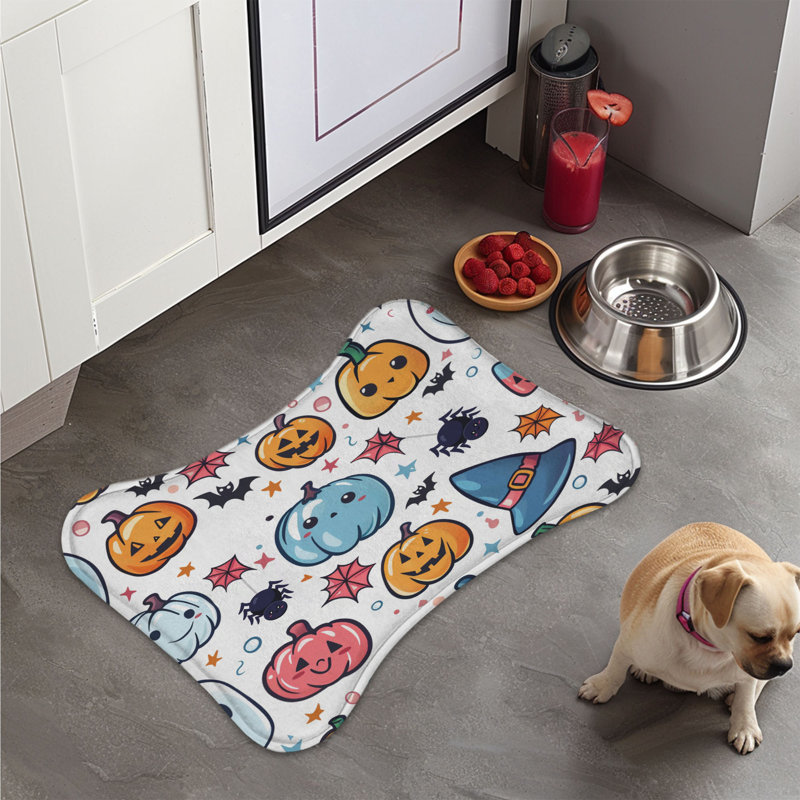 Tapis d'alimentation en forme d'os Kawaii Ghost - 1 pièce, Grand (14 po)