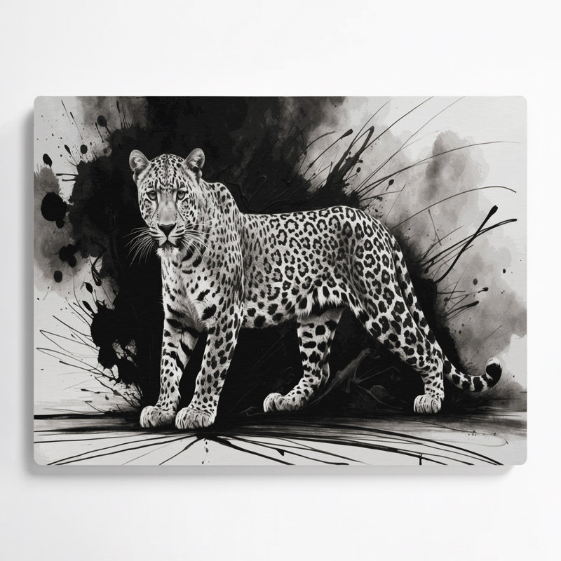 «Big Cats», art mural gris en métal, H 12 po x l 18 po