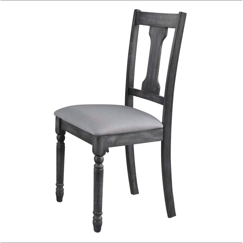 Chaises d'appoint à dossier ouvert brun clair et gris patiné (ensemble de 2)