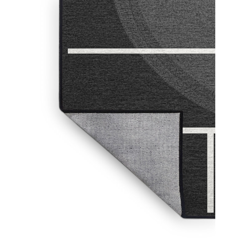 Tapis à damier moderne gris délavé à la machine Osnat Clapperboard, 7 x 9