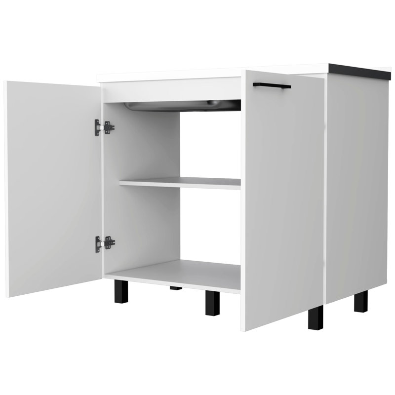 2 Utility Sink And Cabinet In White With Long-Lasting Quality Fashionable Kitchen Look Practical Functionality