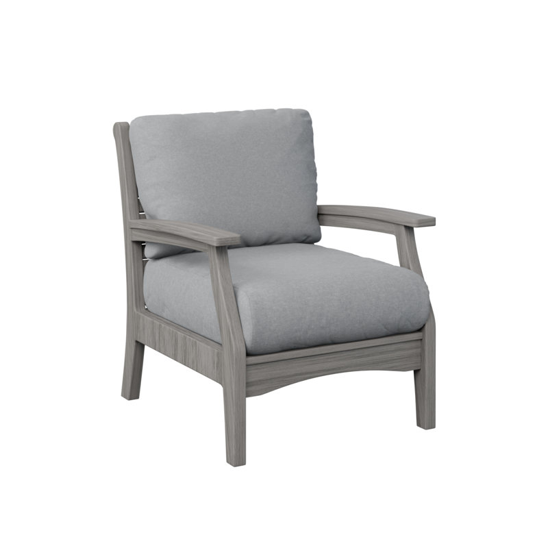 Fauteuil club et coussins Classic Terrace, Ardoise Cast, Bois flottant gris