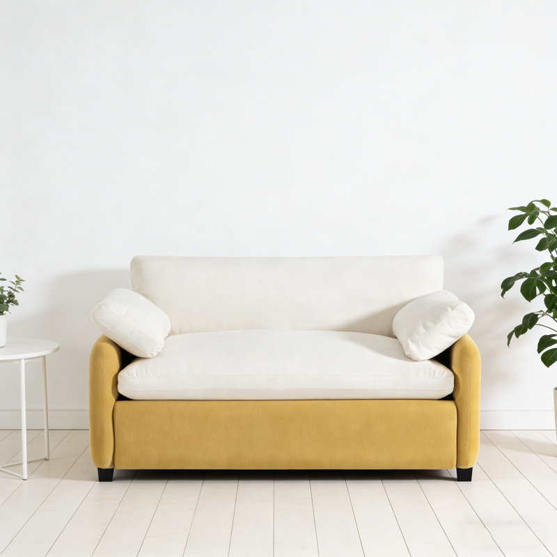 Le siège surdimensionné de 50 po x 43 po permet une posture assise / couchée multiple pour une détente ultime., Crème / jaune