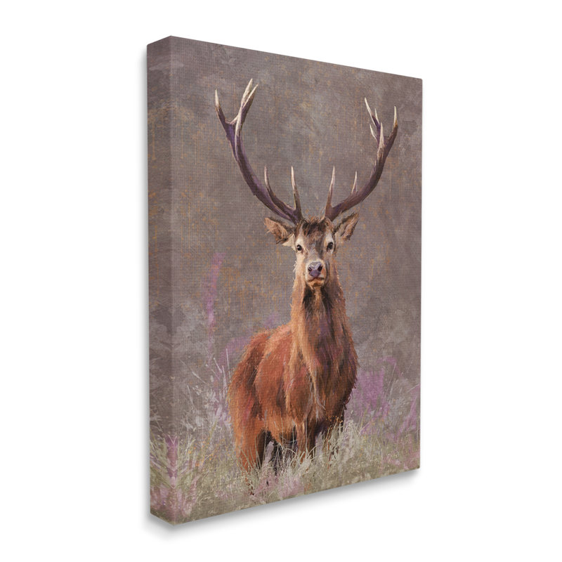«Elk Portrait Forest Grove» par Pip Wilson - impression sur toile tendue, H 40 po x l 30 po x P 1,5 po