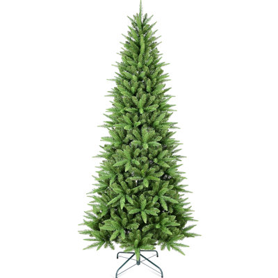 9ft Christmas Tree With 2152 Lifelike Pe+ Tips, Hinged Branches For Quick Assembly And Metal Stand Ideal Office Corners Slender Realistic Mixed Branches, Easy - To Install Design Stable Entry