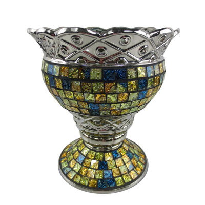Grands vases décoratifs en céramique et en verre, 10 po x 10 po x 11 1/4 po (H) Albina By, DMCV001