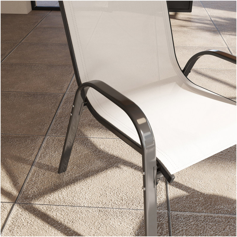 Outdoor Chairs Set Of 4,Stackable Chairs, Beige