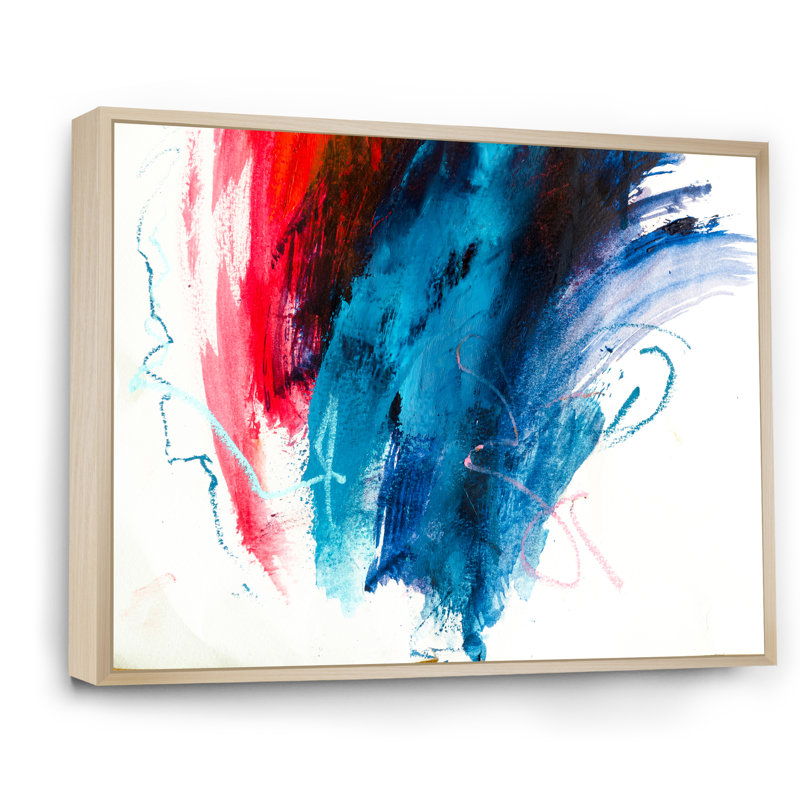 Bleu, vol de nouveau rouge - reproduction sur toile, H 30 po x l 40 po x P 1,5 po, Toile naturelle avec cadre flottant