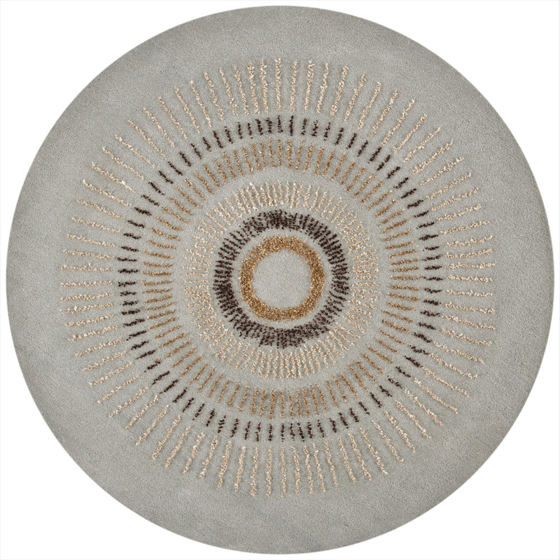 Jorie Hand Tufted Wool Geometric Rug, Round 8'