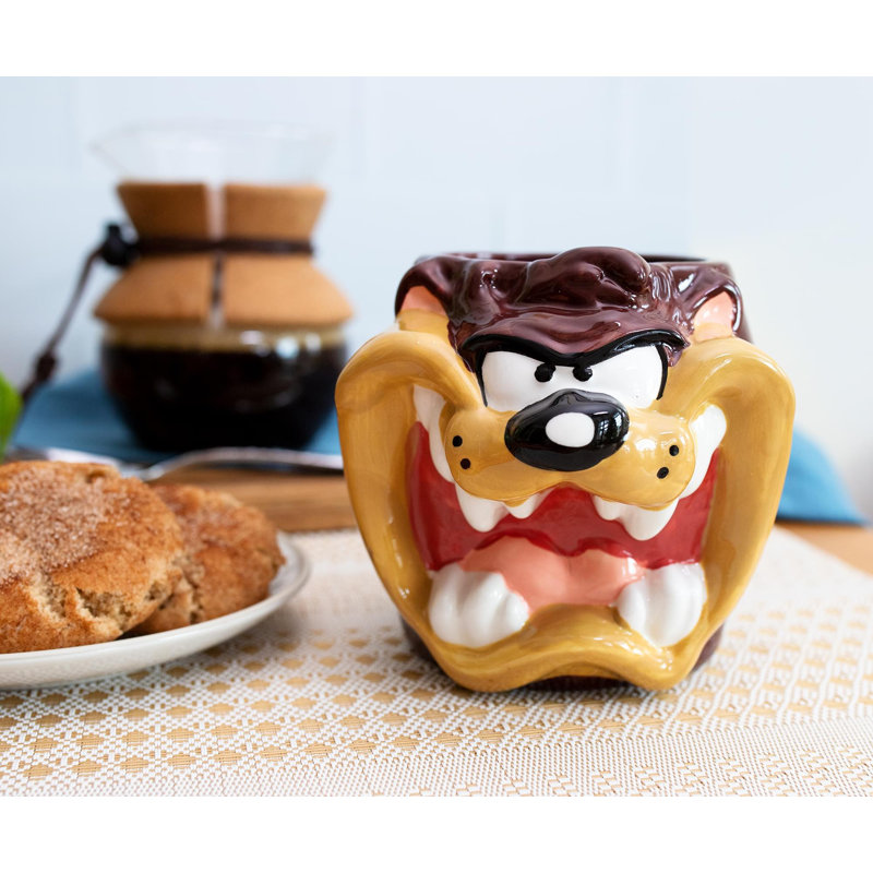 Tasse en céramique sculptée Looney Tunes Taz | Peut contenir 24 onces