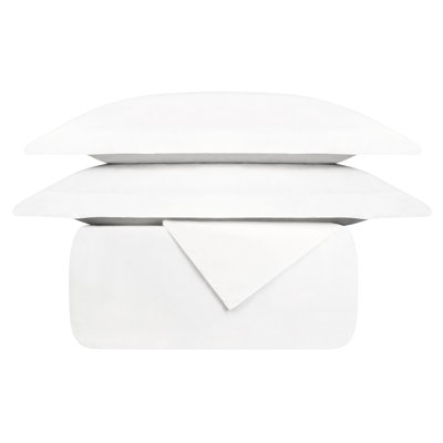 Ensemble de housse de couette en percale 100% coton biologique Delara GOTS - 400 fils, lisse et respirante