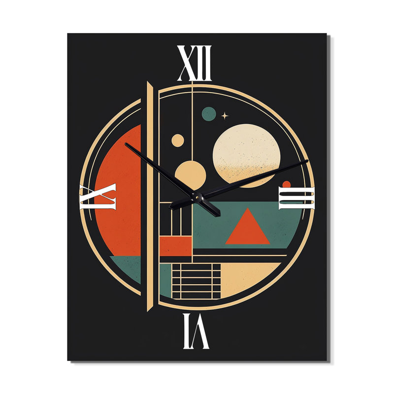 Horloge murale Mid-Century, H 32 po x l 16 po x P 1 po