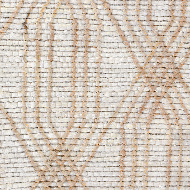Ivory and Beige Diamond Wool Rectangular Area Rug 5' x 8'