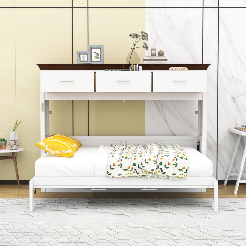 Twin Murphy Bed with Storage Shelves