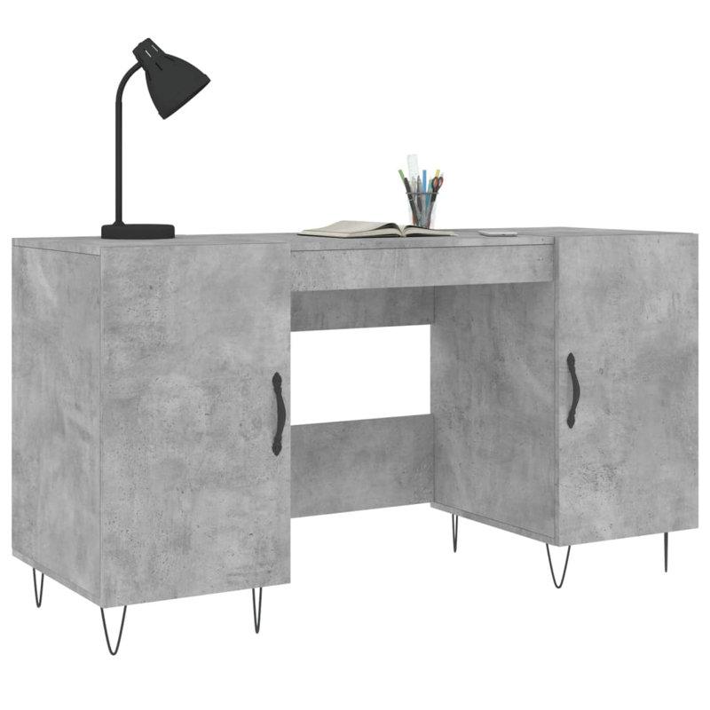 Balnamore Metal Base Writing Desk, Concrete Grey