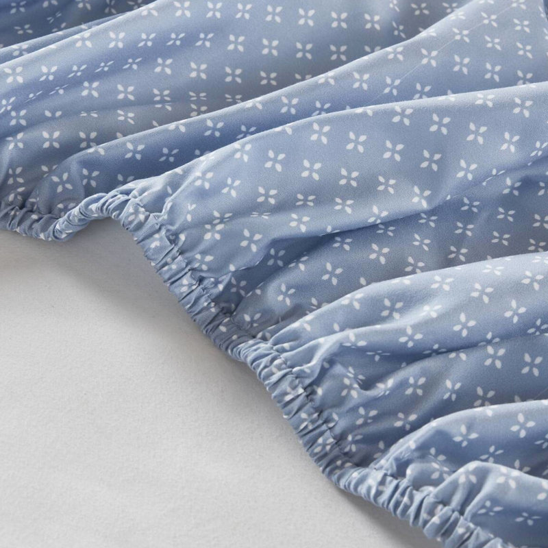 Ensemble d'édredon bleu très grand - édredon, draps, 2 taies décoratives et drap très grand