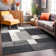 Akieba Geometric Tufted Gray/Black/Ivory Non-Slip Rubberback Area Rug